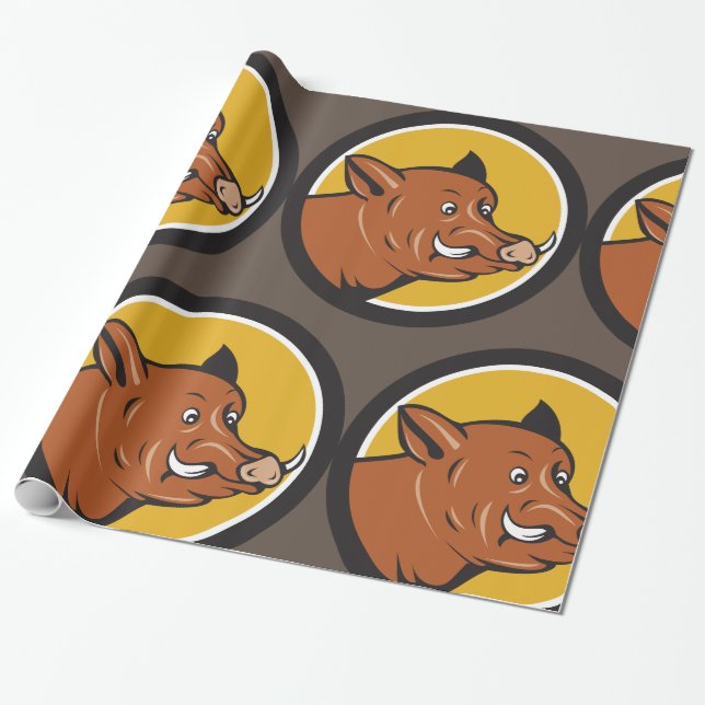 Wildschweinkopf Geschenkpapier (Ungerollt)