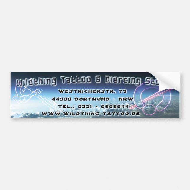 Wildthing Tattoo & Piercing Aufkleber Autoaufkleber (Vorne)