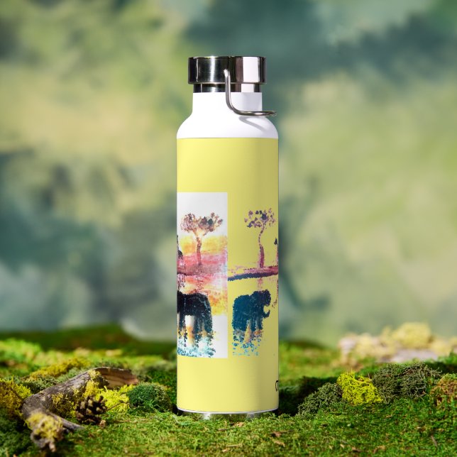 Wildtier-Elefant, Giraffe Personalisiert Trinkflasche (Außenbereich)