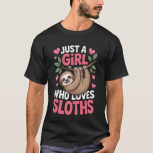 Wildtier-Fan ist ein Mädchen, das Faultiere Natur T-Shirt