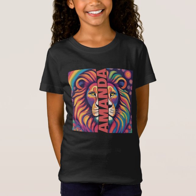 Wildtier farbenfrohe Regenbogenlilie Gesicht T-Shirt (Vorderseite)