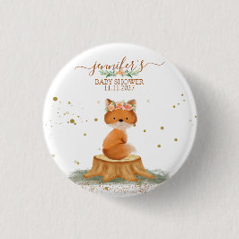 Wildtier Fuchs Aquarell Blume Button