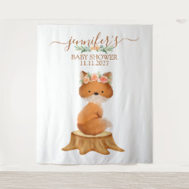 Wildtier Fuchs mit Blumenhintergrund Wandteppich