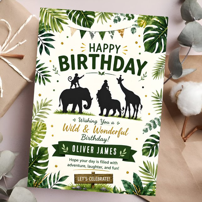 Wildtier-Geburtstag im Dschungel Karte (Von Creator hochgeladen)