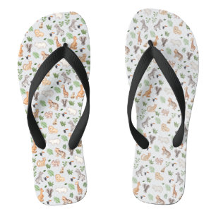 Wildtier mit Dschungelbaum-Muster Flip Flops