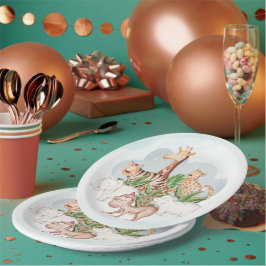 Wildtier mit Jungle-Baum Pappteller