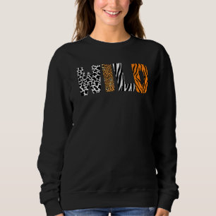 Wildtier-Muster Kuh Leopard Zebra Tiger Tier Sweatshirt