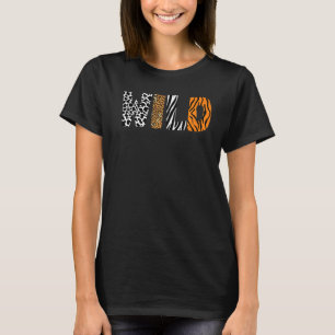Wildtier-Muster Kuh Leopard Zebra Tiger Tier T-Shirt