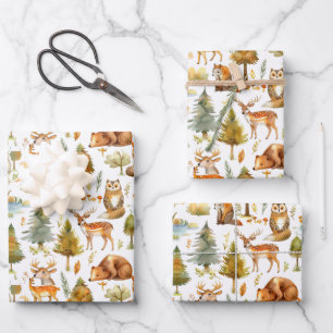 Wildtier Natur Schöne Tierkunst  Geschenkpapier Set