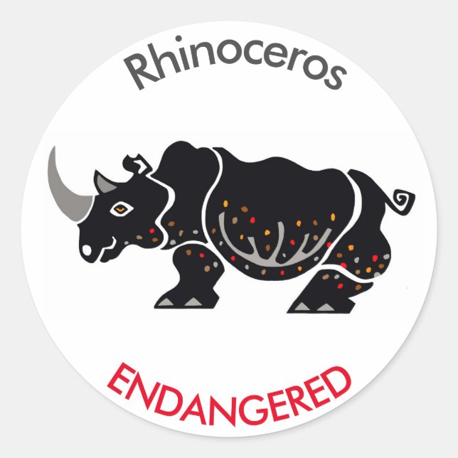 Wildtier - RHINOCEROS - Erhaltung - Afrika Runder Aufkleber (Vorderseite)