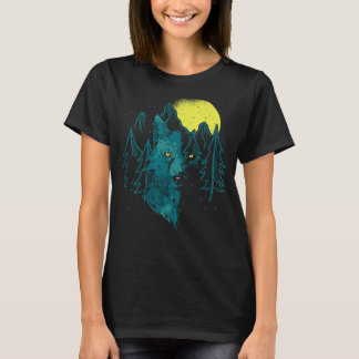 Wildtier Vollmond Raubtier T-Shirt