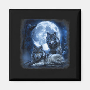 Wildtier Wolf Heulen Mond Wald Natur Wild Magnet