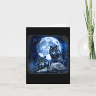 Wildtier Wolf heulender Mond Wald Natur wild Karte