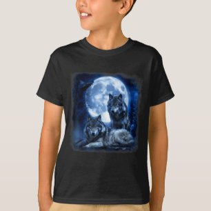 Wildtier Wolf heulender Mond Wald Natur wild T-Shirt