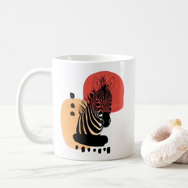 Wildtier Zebra Kaffeetasse (Mit Donut)
