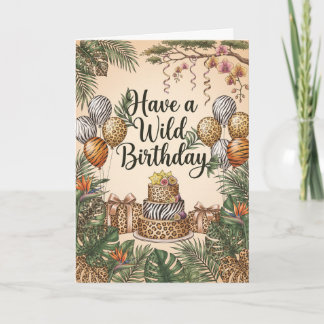 Wildtierdruck-Geburtstag Karte
