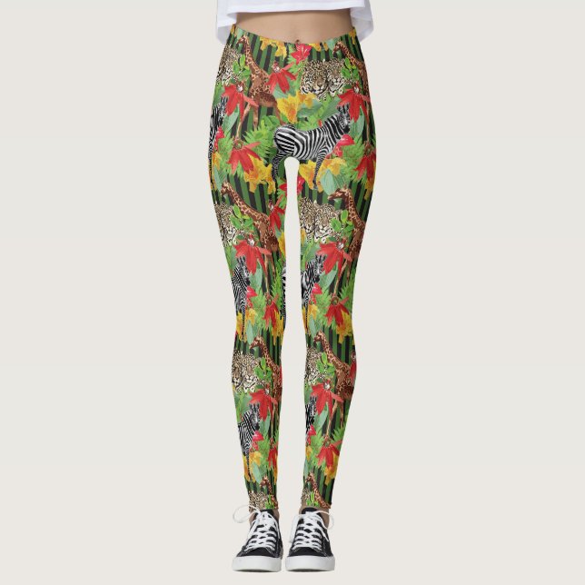 Wildtiere Afrikas Leggings (Vorderseite)