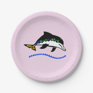 Wildtiere - DOLPHIN - Natur - Rosa Party Pappteller