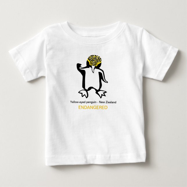 Wildtiere - Gelbe mit Augen PENGUIN - Wildtiere Baby T-shirt (Vorderseite)