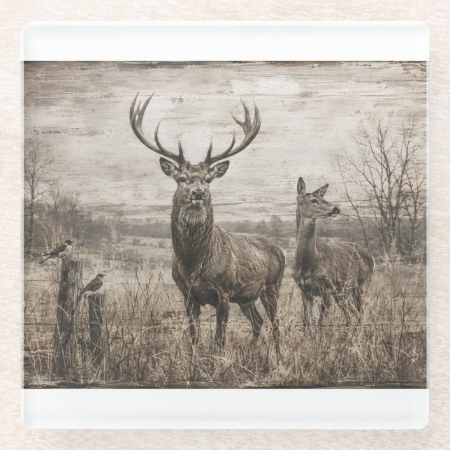 Wildtiere Glasuntersetzer (Vorderseite)
