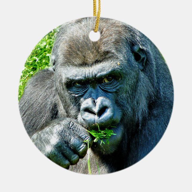 WILDTIERE - GORILLAS KERAMIK ORNAMENT (Vorne)