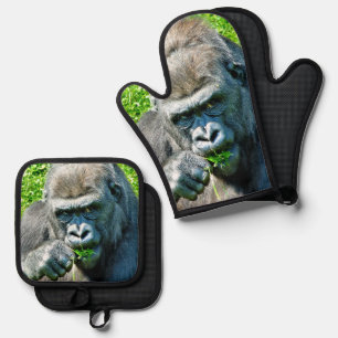 WILDTIERE - GORILLAS OFENHANDSCHUH & Topflappen-Set