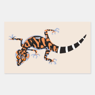 Wildtiere - Grafisches GECKO - Erhaltung - Rechteckiger Aufkleber