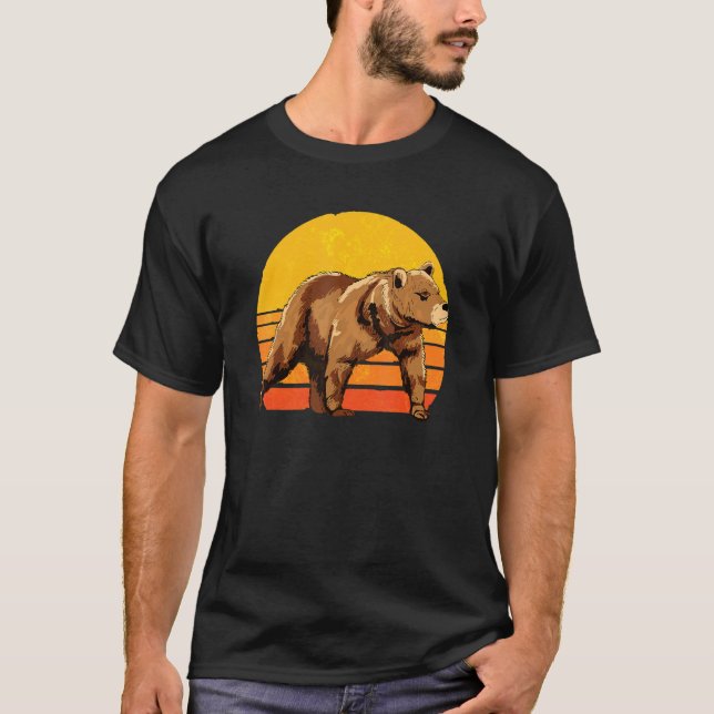 Wildtiere Grizzles Bären Retro Forest Tierbär 1 T-Shirt (Vorderseite)