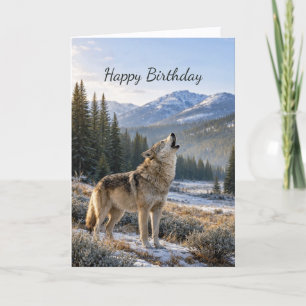Wildtiere Heulender Grauer Wolf Geburtstag Karte