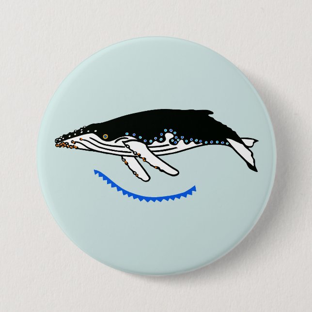 Wildtiere - Humpback WHALE Wildlife - Aqua Button (Vorderseite)