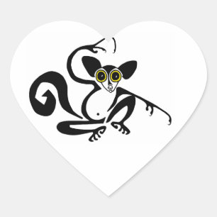 Wildtiere - I Liebe AYE-AYES - Primat - Madagaskar Herz-Aufkleber