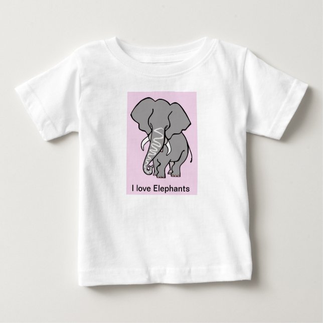Wildtiere - I Liebe ELEPHANTS - Natur Baby T-shirt (Vorderseite)