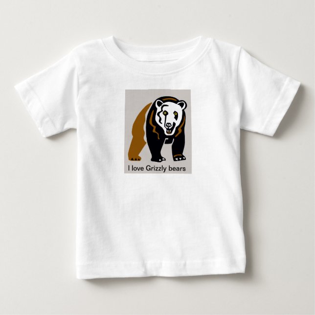 Wildtiere - I Liebe GRIZZLY BÄRS - wild lebende Ti Baby T-shirt (Vorderseite)