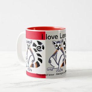 Wildtiere - I Liebe LEMURS - Natur - Madagaskar Zweifarbige Tasse