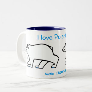 Wildtiere - I Liebe Polar BÄRS - Arktis Zweifarbige Tasse