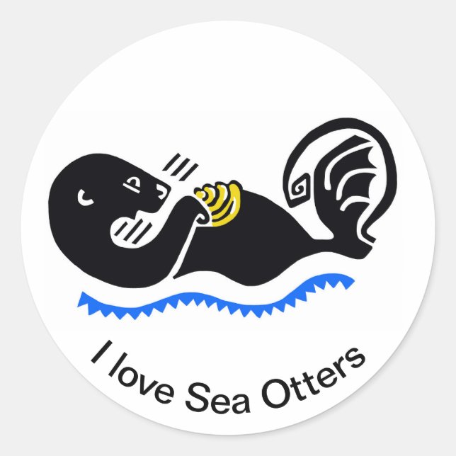 Wildtiere - I Liebe Sea OTTERS - Natur - Runder Aufkleber (Vorderseite)