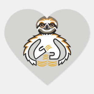 Wildtiere - I Liebe SLOTHS - Natur - Ökologie Herz-Aufkleber