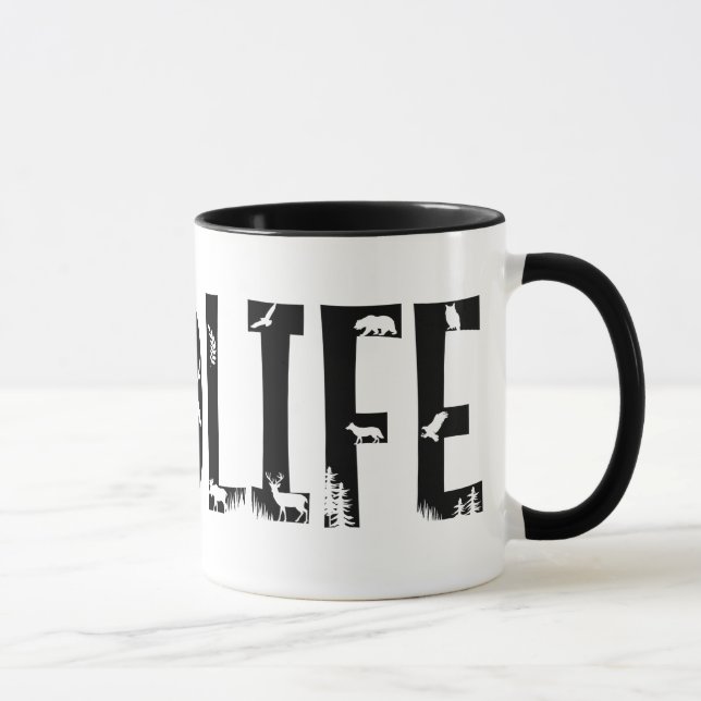Wildtiere im Freien Typografie des Naturwaldes Tasse (Rechts)