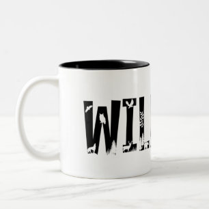Wildtiere im Freien Typografie des Naturwaldes Zweifarbige Tasse