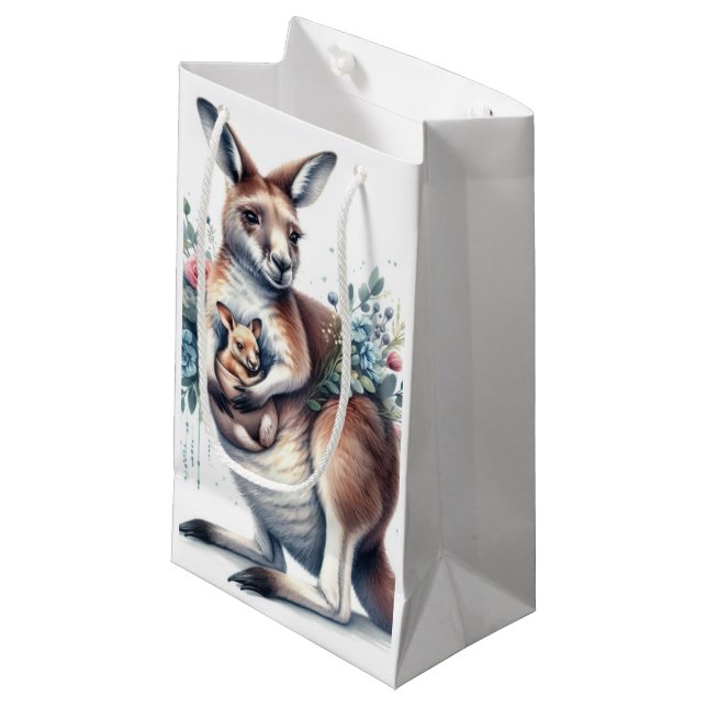 Wildtiere Kangaroo Kleine Geschenktüte (Vorderseite Schrägansicht)