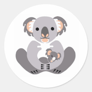 Wildtiere - KOALA - Tierliebhaber - Australien - Runder Aufkleber