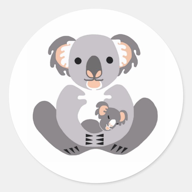 Wildtiere - KOALA - Tierliebhaber - Australien - Runder Aufkleber (Vorderseite)
