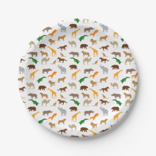 Wildtiere Pappteller