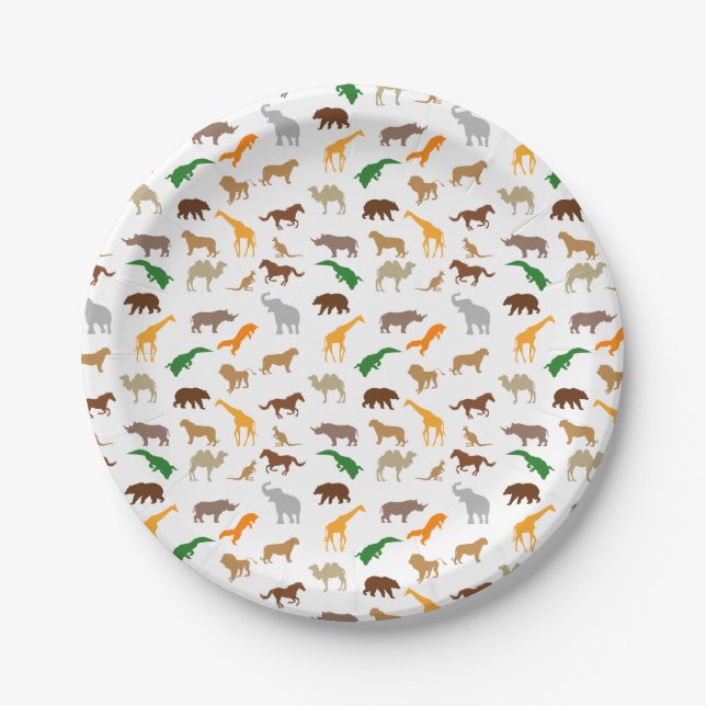 Wildtiere Pappteller (Vorderseite)