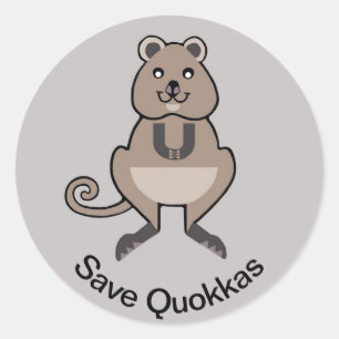 Wildtiere - Rett QUOKKAS - Australien Runder Aufkleber