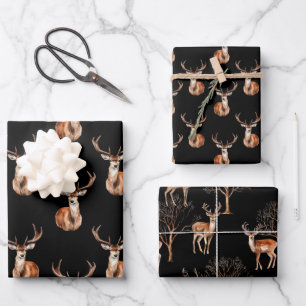 Wildtiere rustikal geschenkpapier set