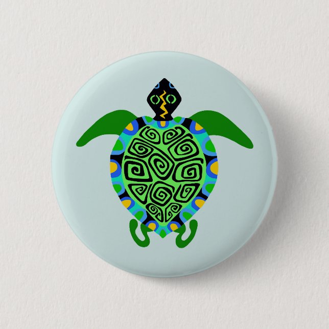 Wildtiere - Sea TURTLE - Wildtiere - Aqua Button (Vorderseite)