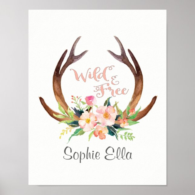 Wildtiere und Blume Poster (Vorne)