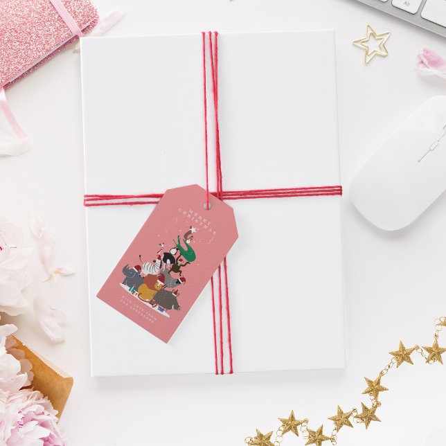 Wildtiere Weihnachtsbaum Geschenkanhänger (Wildlife Animals Christmas Tree Holiday Gift Tags)