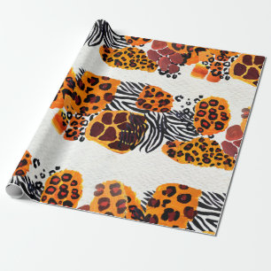 Wildtiermischung nahtlos. Jaguar, Leopard, Geschenkpapier
